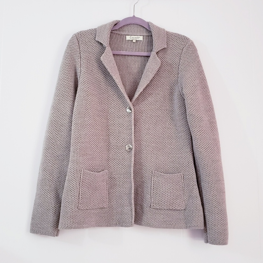 COCOGIO Wool Blend Knit Italian Made Cardigan L